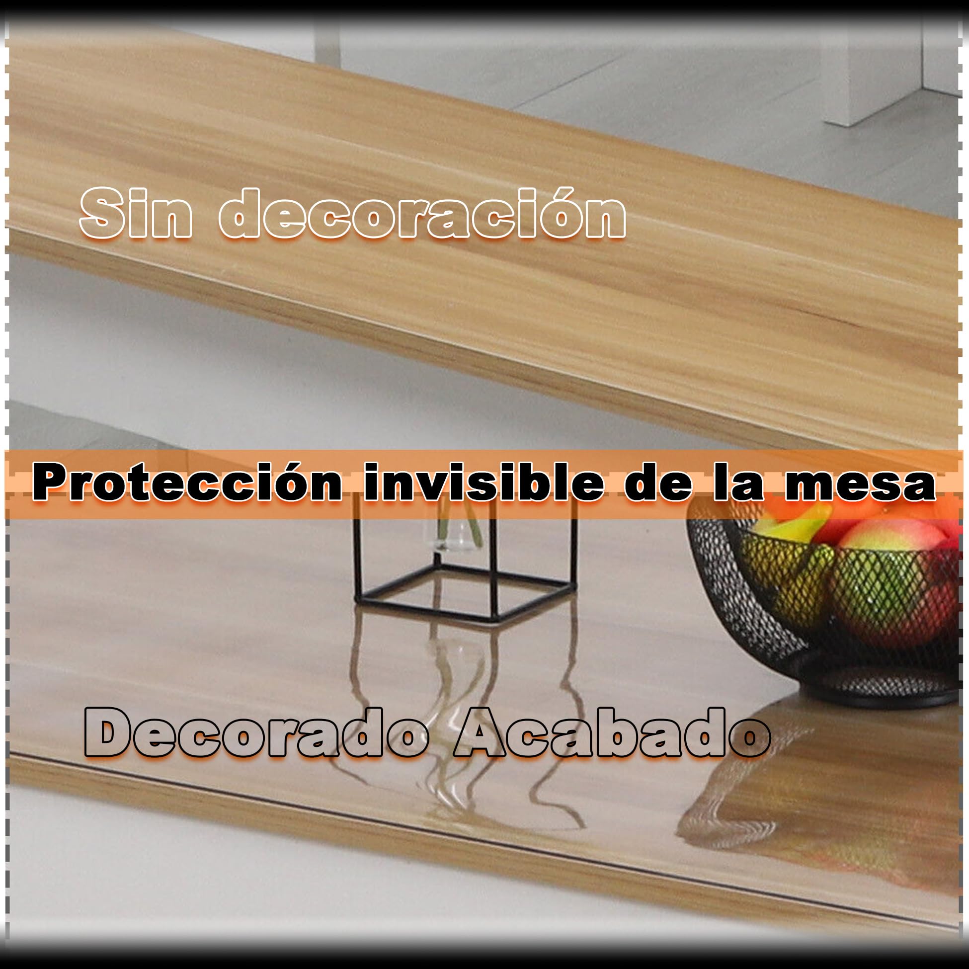 Hules para Mesas Rectangular 110x300cm, Transparente y Fácil de Lavar Sin Amarillear Mantel se Puede Enrollar PVC Mantel para Barra de Bar/Mesa de Cerveza, Transparente 1mm