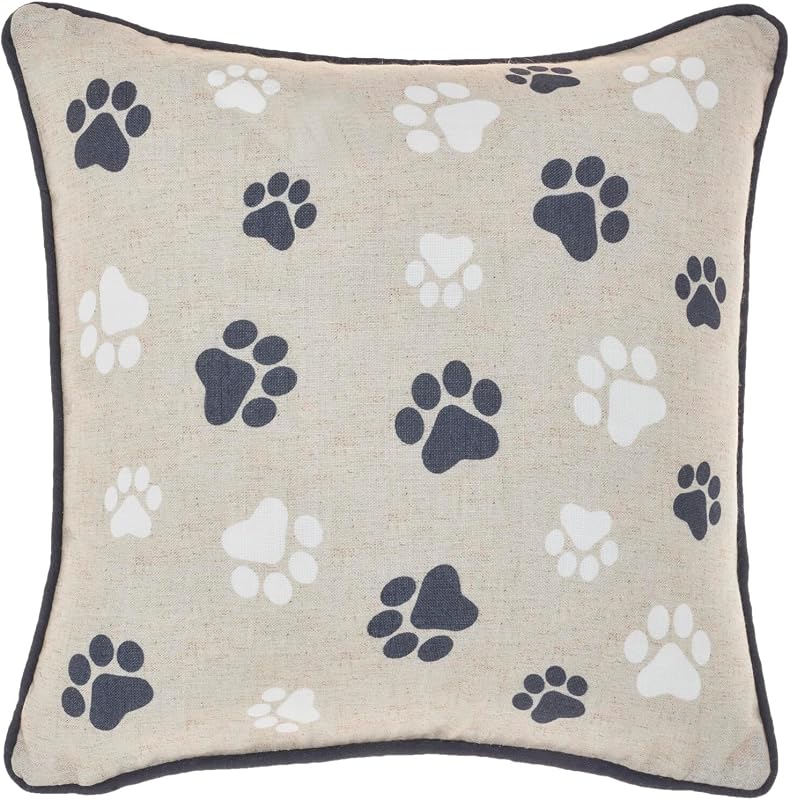 Mina Victory Pet Beds & Houses Indoor Black 14" x 14" Throw Pillow