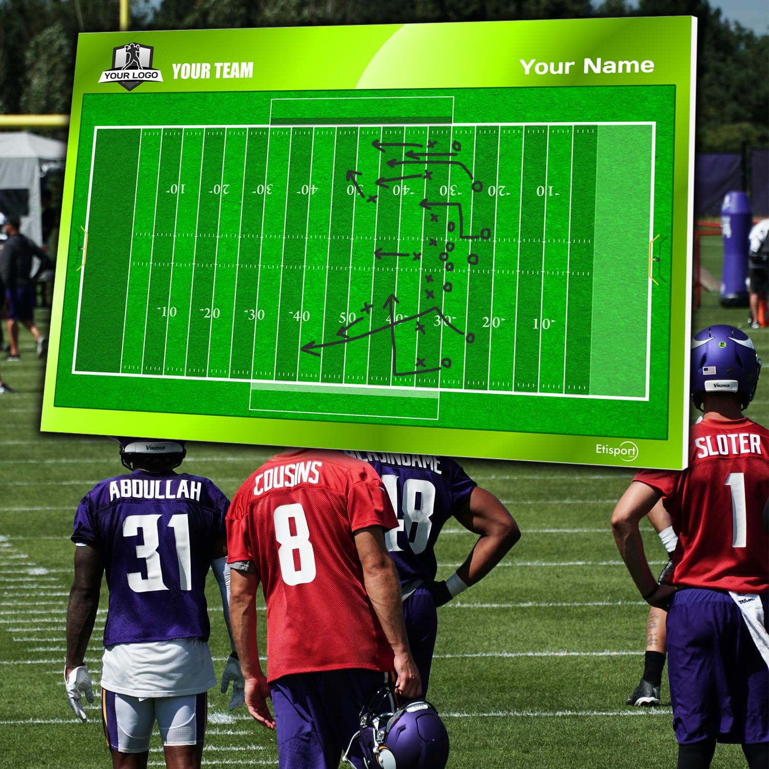 Tableau Tactique Football Etisport - Double Face, Personnalisable Avec Logo