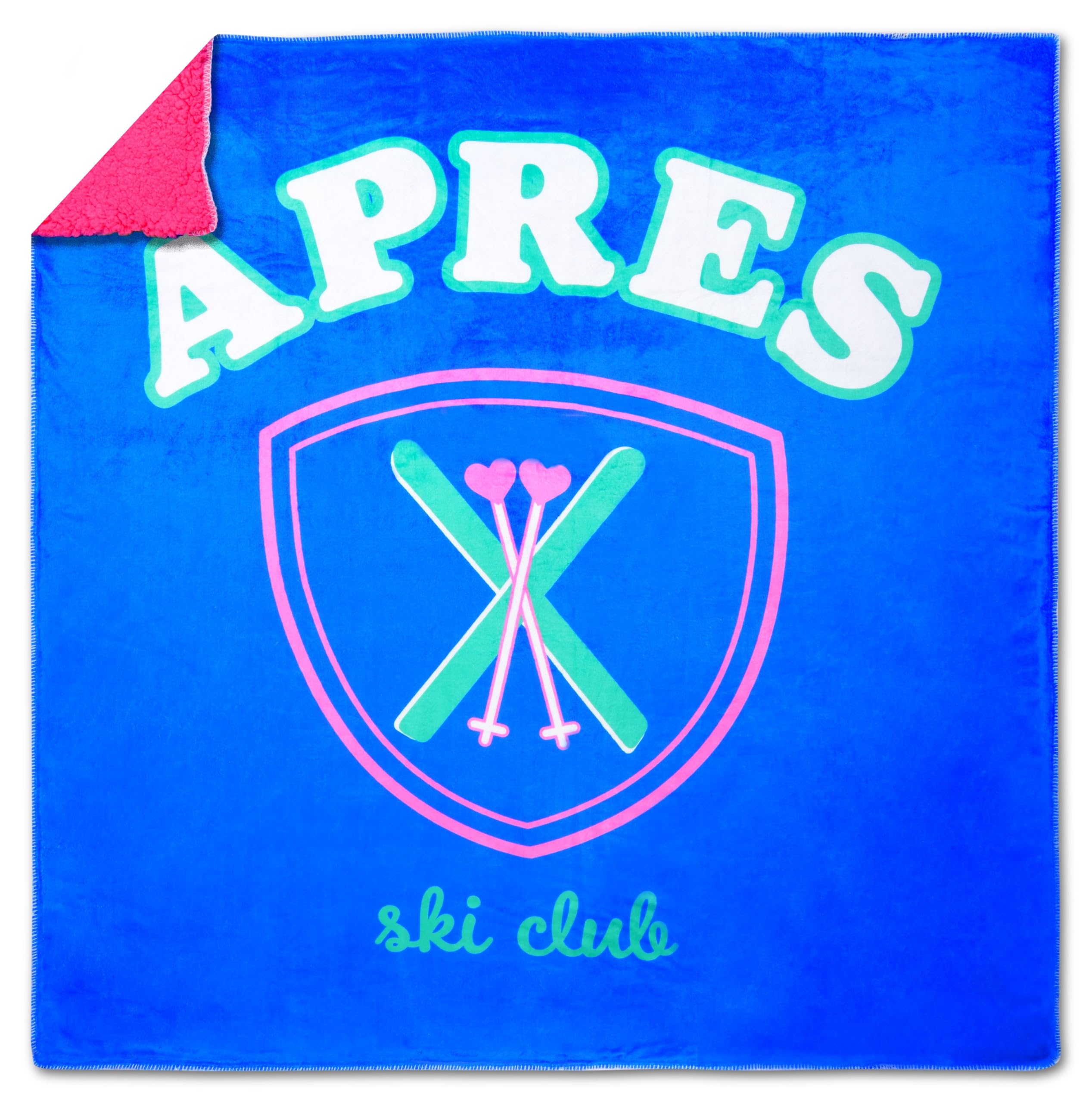 Couverture réversible anti-froid en polaire et sherpa épais Apres Ski Club