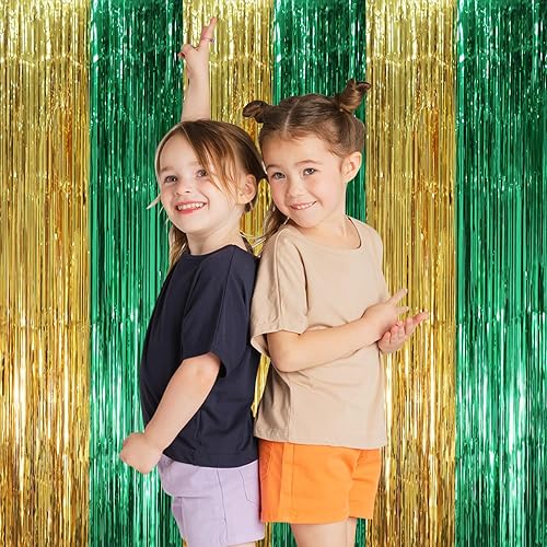 Miniatura 316 de Cortinas de fondo de flecos de papel de aluminio para fiestas, 3 piezas, 39.6 x 98.4 pulgadas, azul retro 48 Retro Azul,03 Rosa,04 Rosa