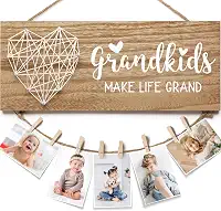 Porta-fotos para avós, presentes de Dia das Mães, para avós, presentes de aniversário para avó de neta e neto – Grandkids Make Life Grand, Grandpa Nana Grandmother Photo Holder para avós