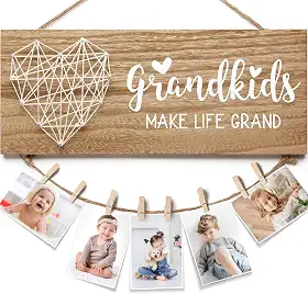 Porta-fotos para avós, presentes de Dia das Mães, para avós, presentes de aniversário para avó de neta e neto – Grandkids Make Life Grand, Grandpa Nana Grandmother Photo Holder para avós
