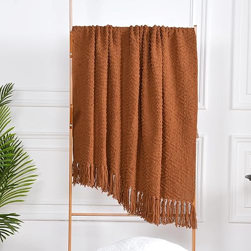 Miniatura 3 de JOOJA Manta de felpilla de punto grueso Dimaond para cama, súper suave, acogedora y cálida, con borlas para silla, sofá o sala de estar, 50 x 60