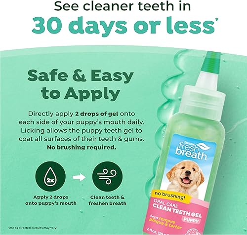 Miniatura 3 de Gel de cuidado bucal para mascotas, aliento fresco de TropiClean, fabricado en Estados Unidos., Perro, 2 onza, Transparente