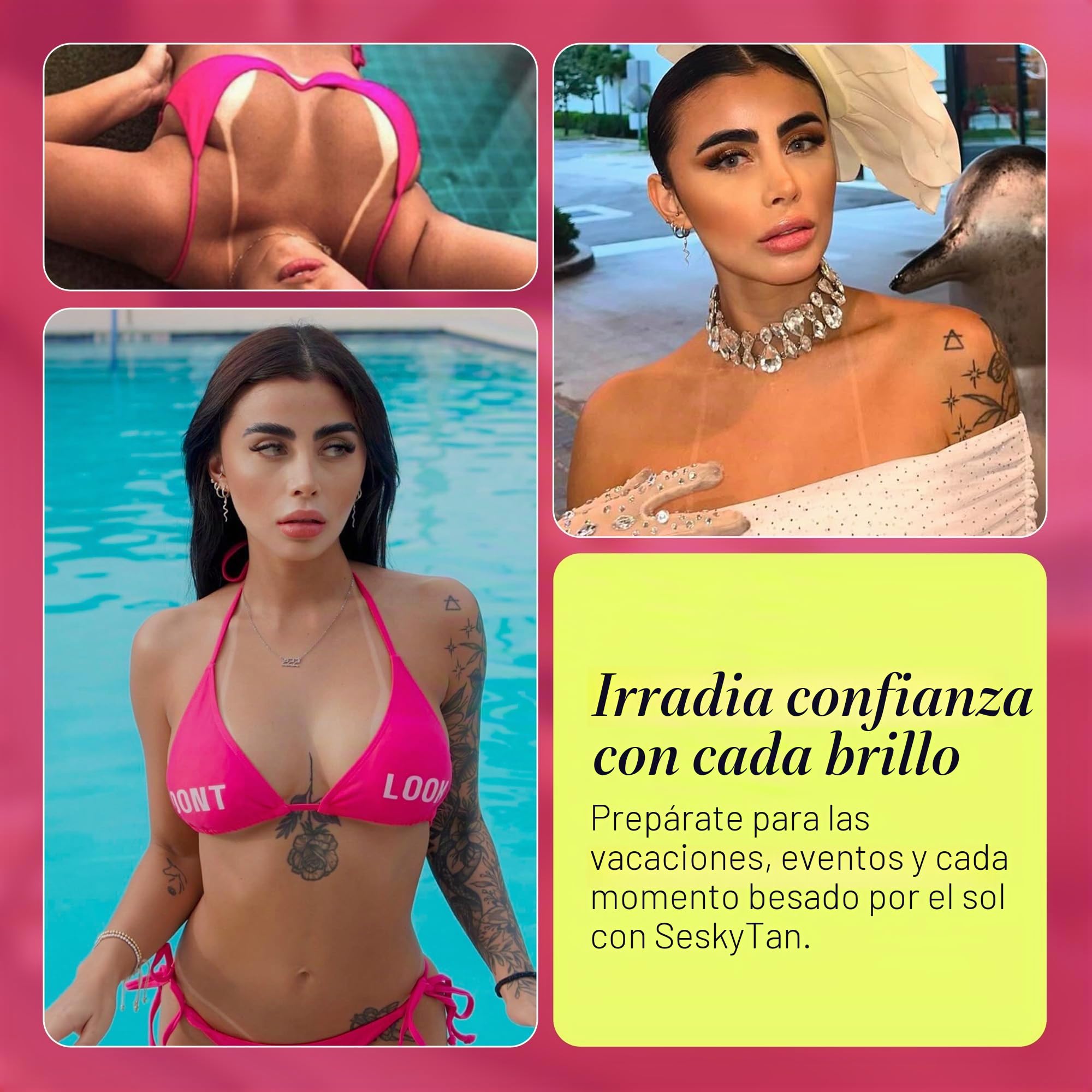Bikini adhesivo para líneas de bronceado perfectas, color negro
