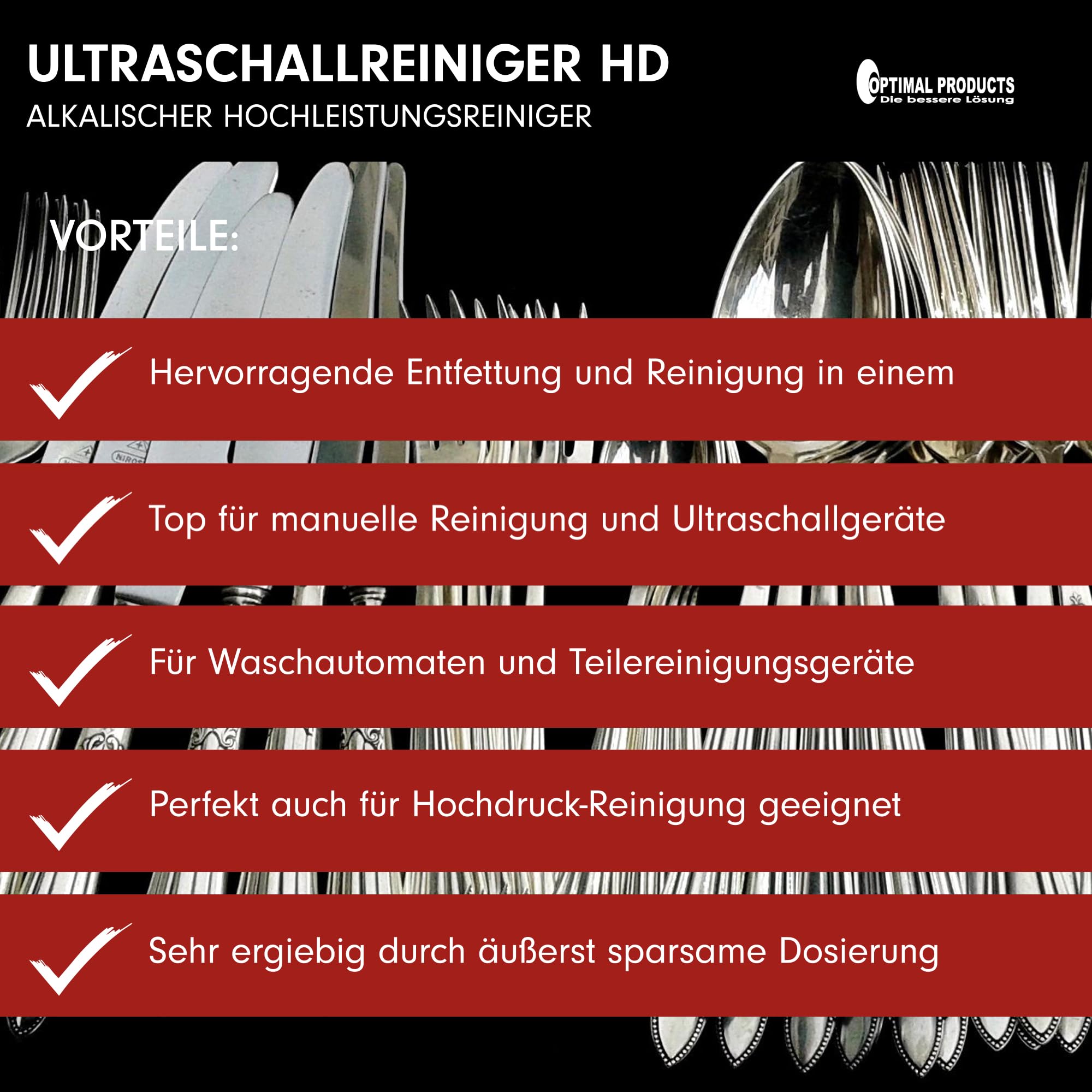 Optimal Products Konzentrat Ultraschall Reiniger I Alkalische Allzweck Reiniger für exzellente Entfettung & Reinigung 20l