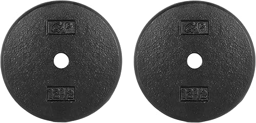 Miniatura 20 de CAP Barbell Placas de peso estándar de hierro fundido de 1 pulgada, individuales y juegos | 1.25-50 libras | Múltiples opciones Gris,Negro, 10