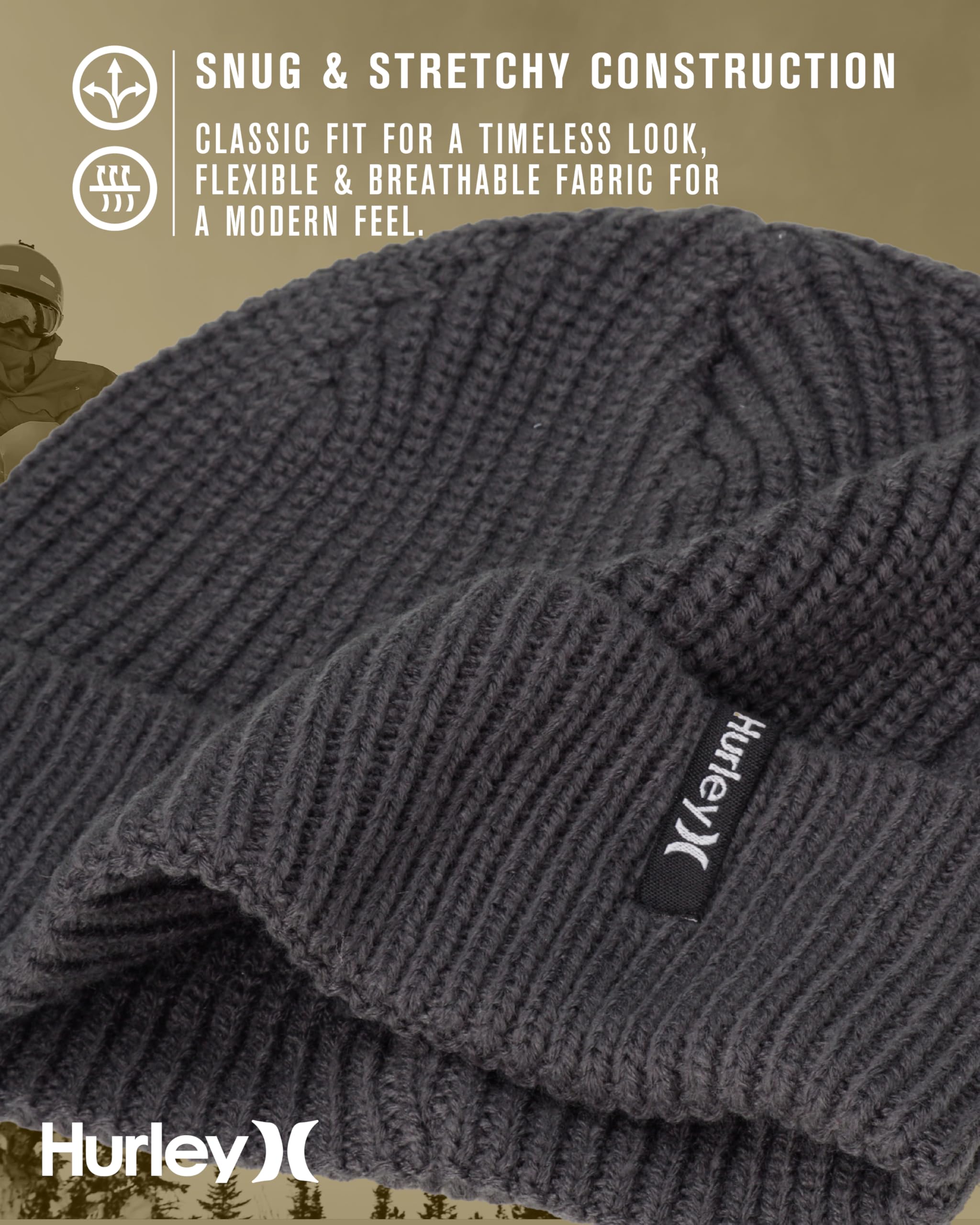 Hurley - M Max Cuff 2.0 Beanie, Berretto Uomo