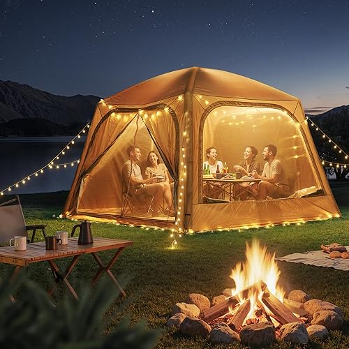 Miniatura 22 de Carpas inflables para acampar, tienda de campaña Oxford impermeable con bomba manual, tienda de aire inflable espaciosa y fácil de instalar para