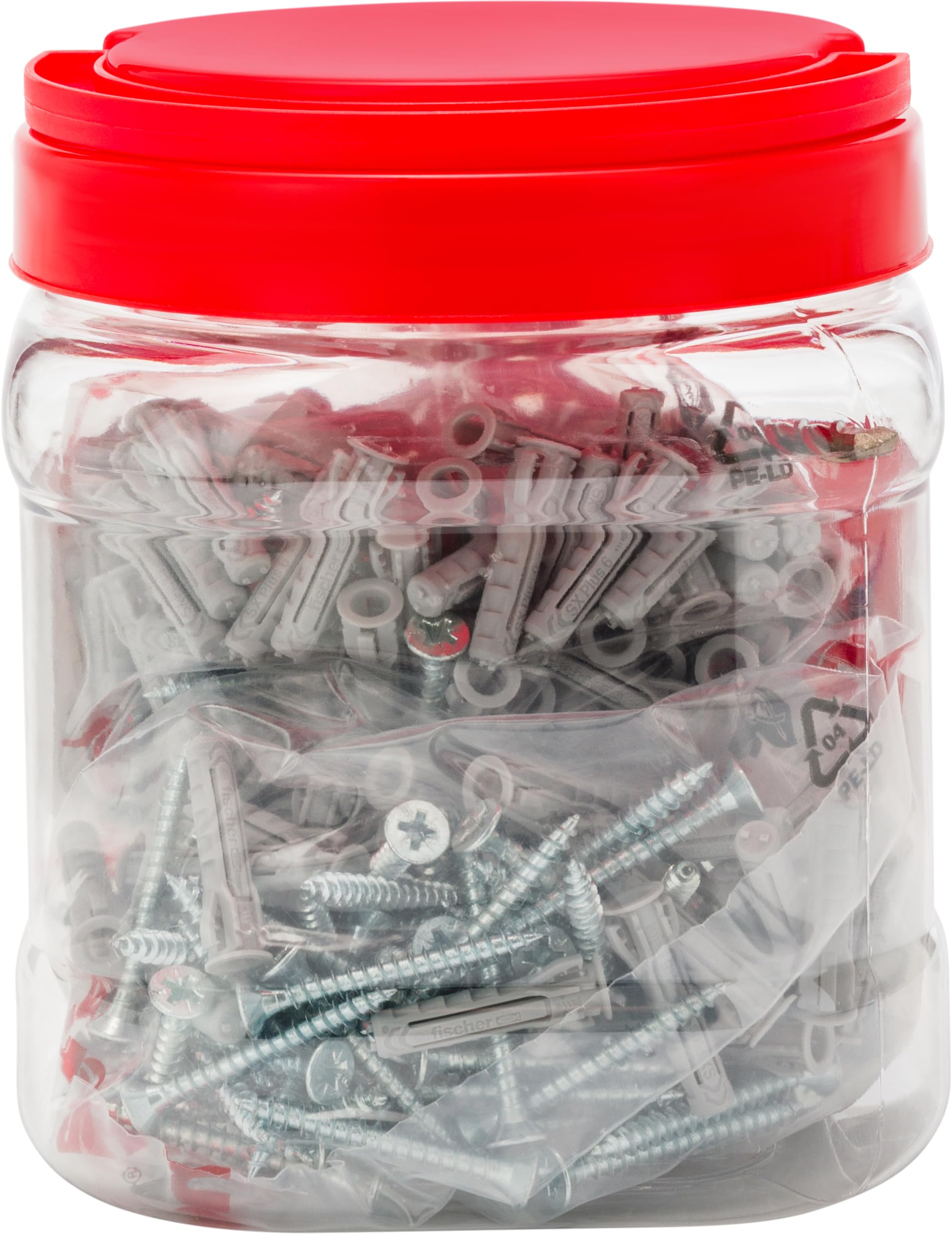 fischer Propack SX Plus 6 S, 200 tacos 6 x 30 con tornillo + broca SDS 6 mm, reutilizable, para fijación en hormigón y mampostería 570206