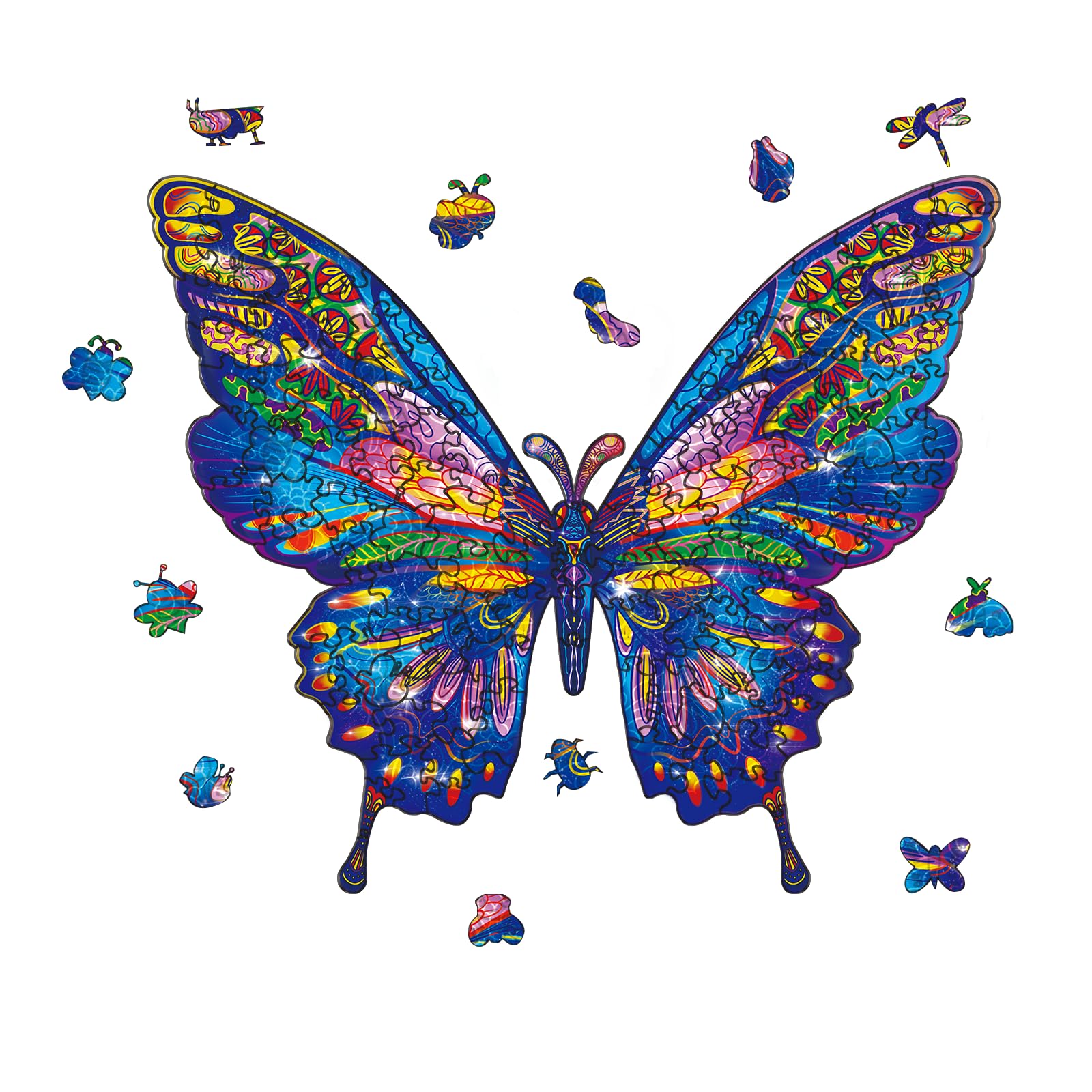 GLOBLELAND 120 Pezzi Farfalla Puzzle in Legno per Adulti Puzzle in legno per Halloween Natale Compleanni Anniversari