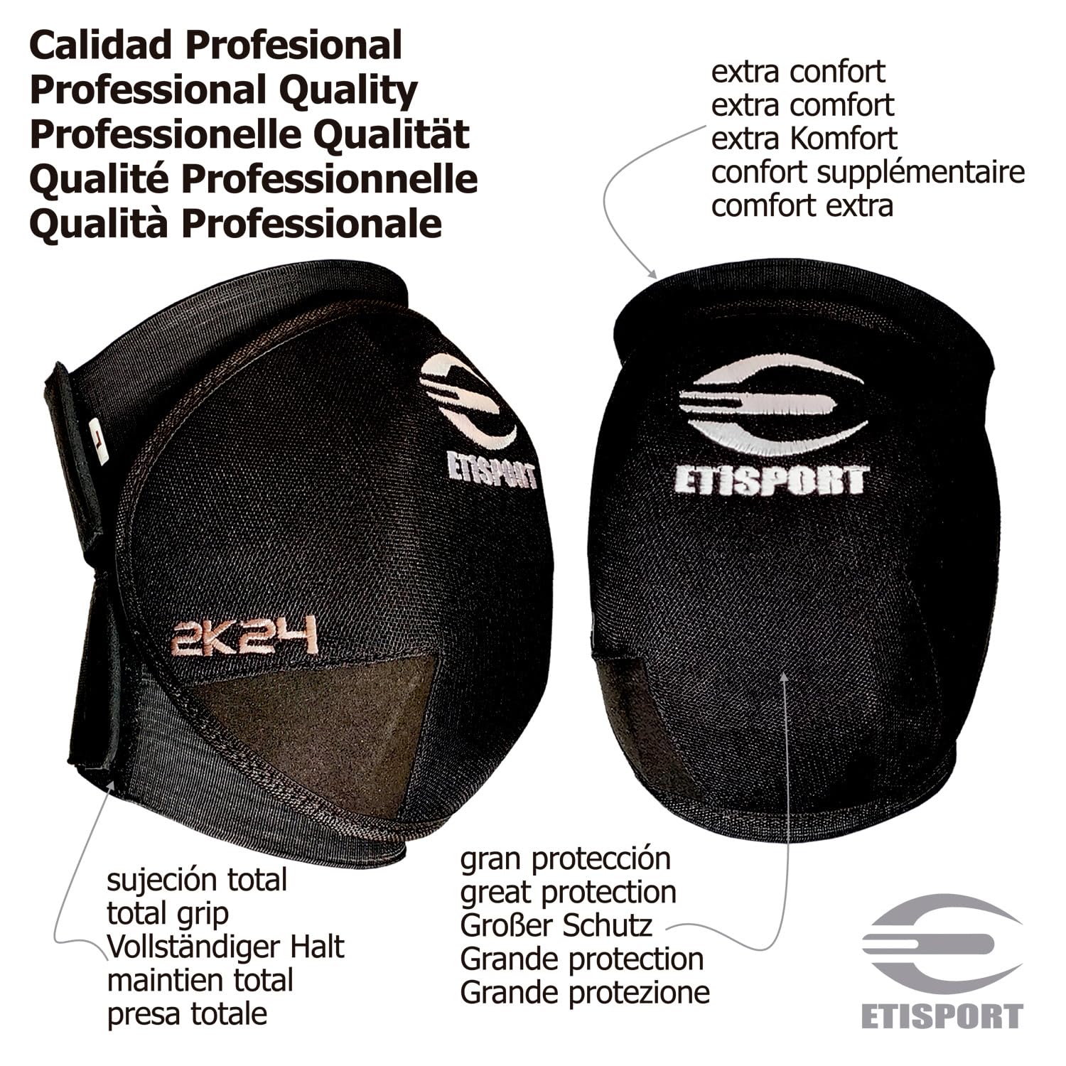 Genouillères et Gants de Rink Hockey Professionnels 2K24 Protection Ajustable