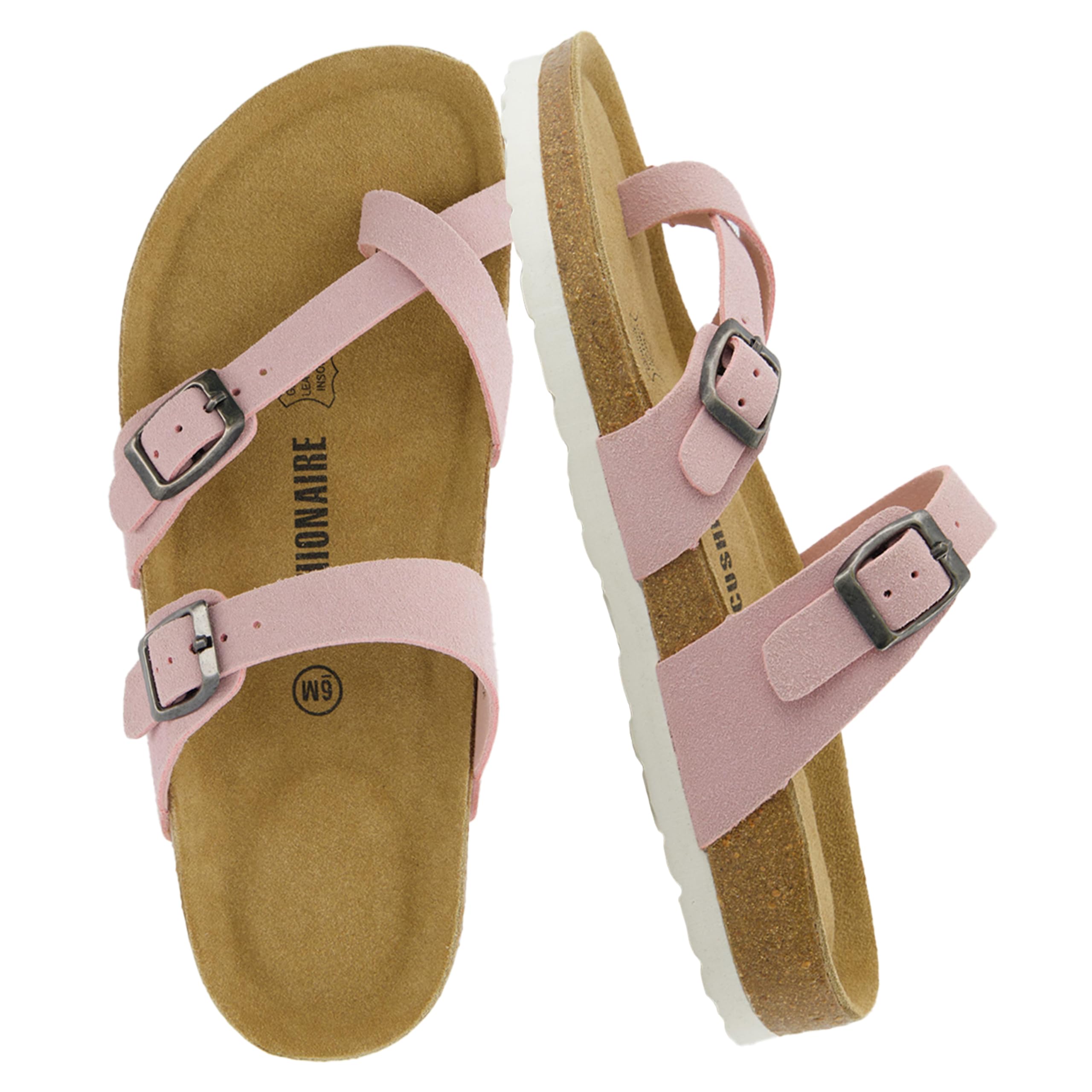 CUSHIONAIRE Women's Luna Cork Footbed Sandal With +Comfort