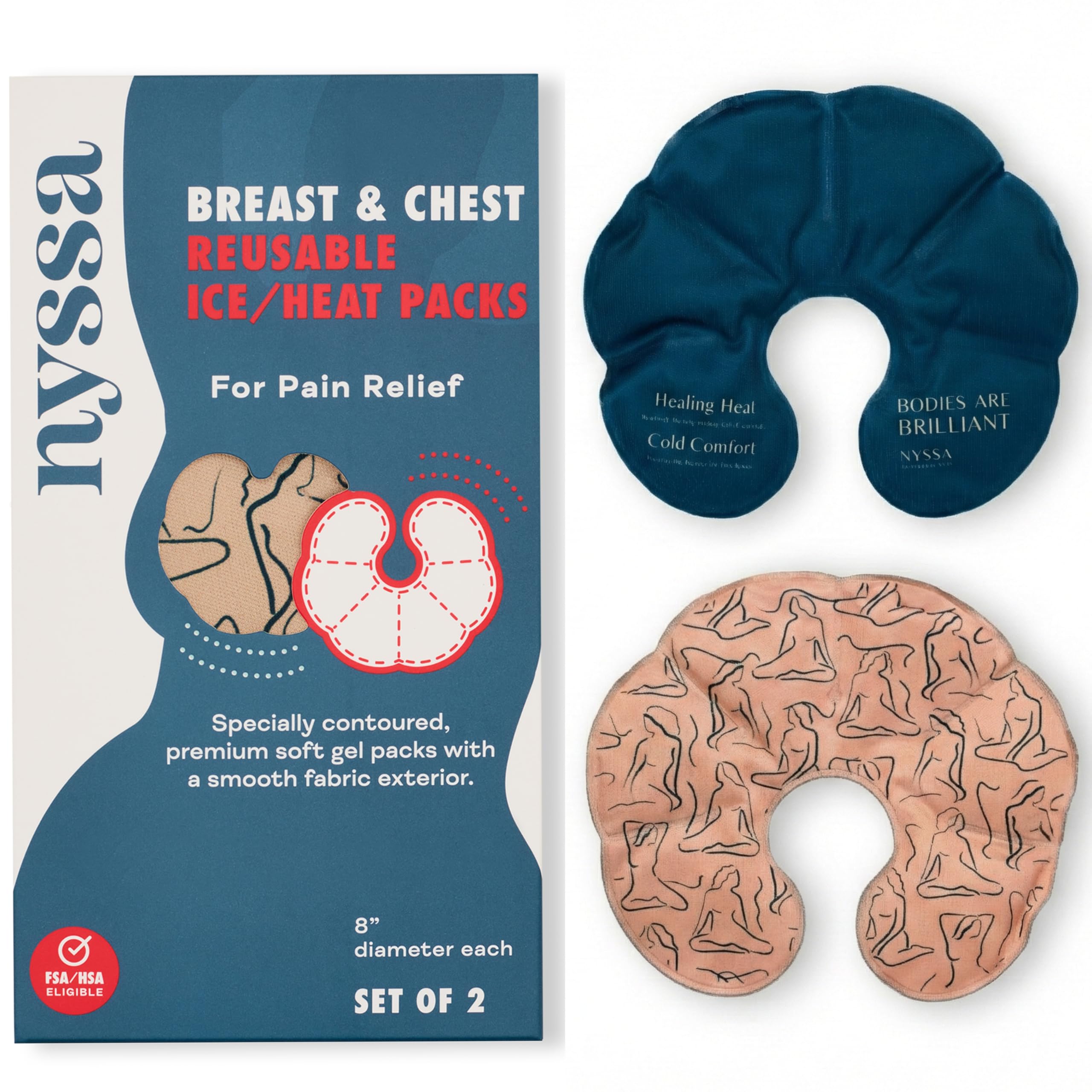 ボディケア/エステ chest fit Amazon.com: Nyssa Breast Therapy Packs – Cold & Hot Reusable Gel