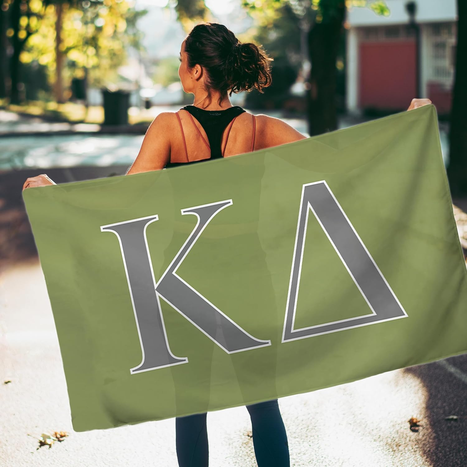 Delta Gamma Sorority Greek Letters Flag, Two-Color Design, Delta Gamma Flag