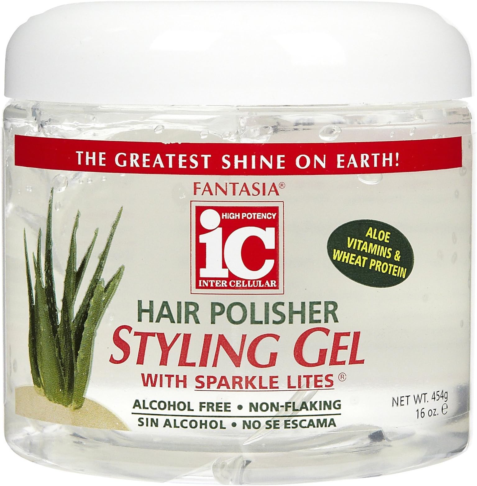 IC Hair Polisher Styling Gel with Sparkle Lites, 16 Ounce