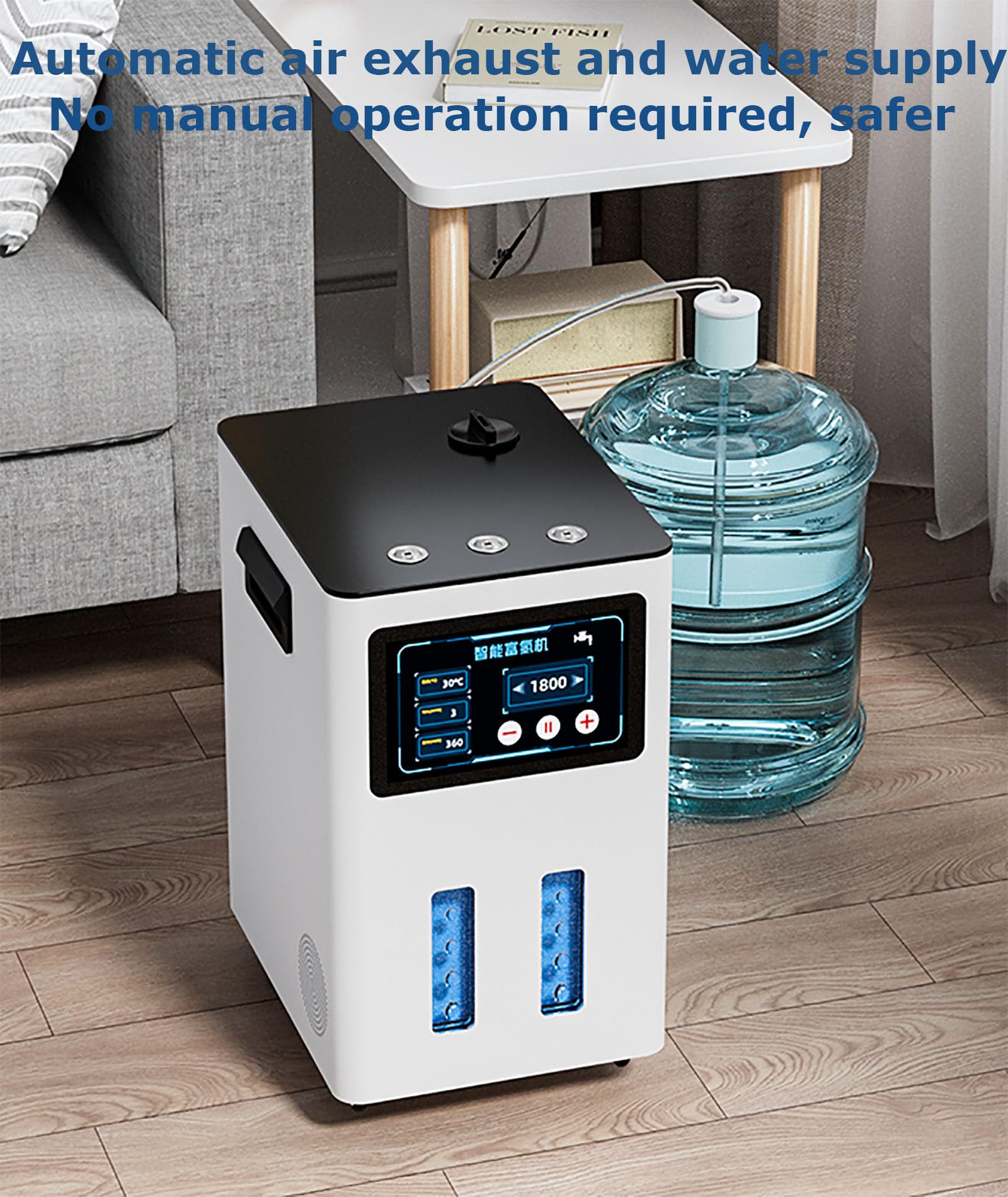 Apparecchio per Inalazione di Idrogeno 2026, Generatore di Inalatore H2 Ad Alta Purezza al 99,99%, Ionizzatore d'Acqua SPE/Pem, Flusso E Tempo Regolabili Gun Color 900ml/min