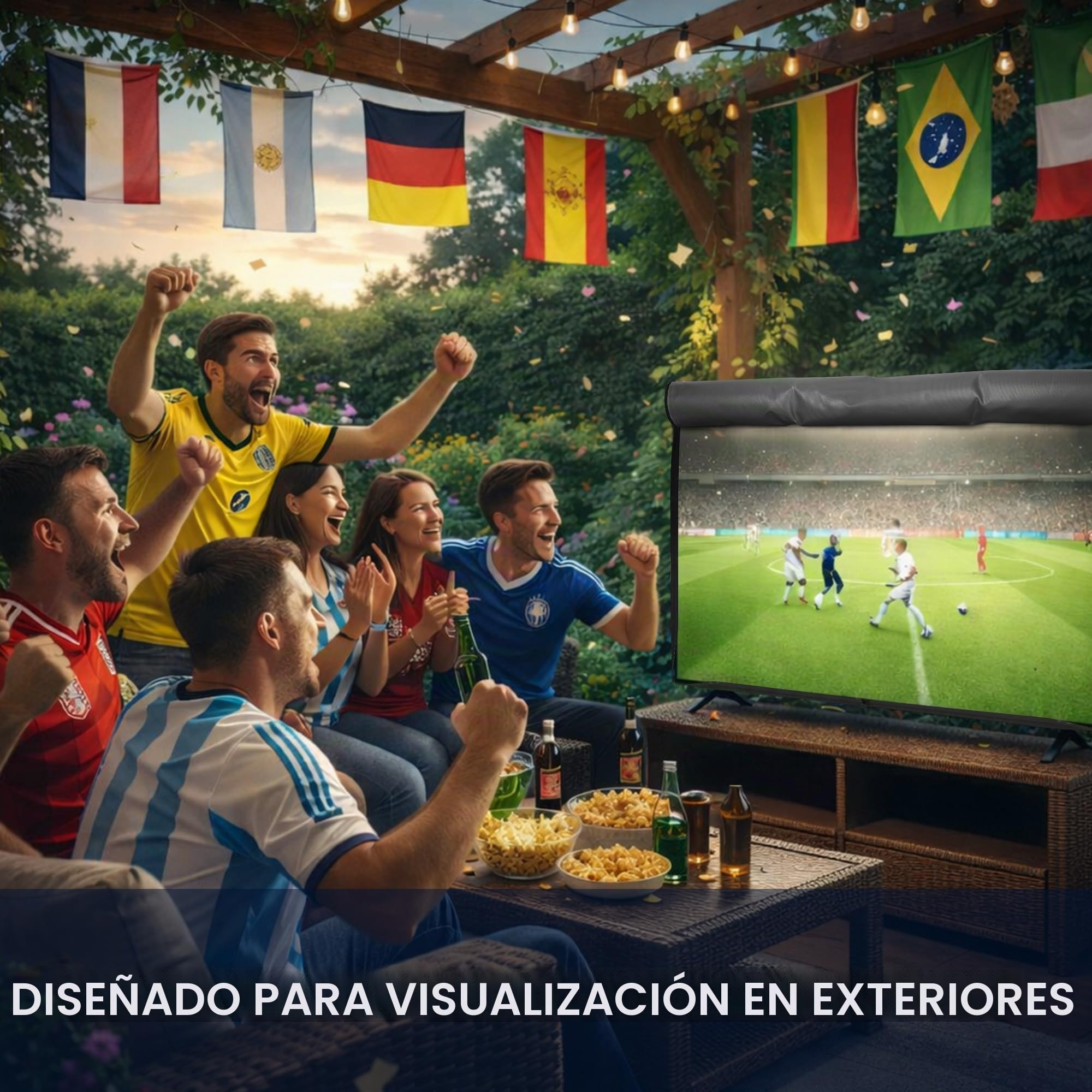 kwmobile 32" TV Funda exterior con cremallera para TV - Cubierta para televisor de exterior - Funda protectora para pantalla - gris oscuro