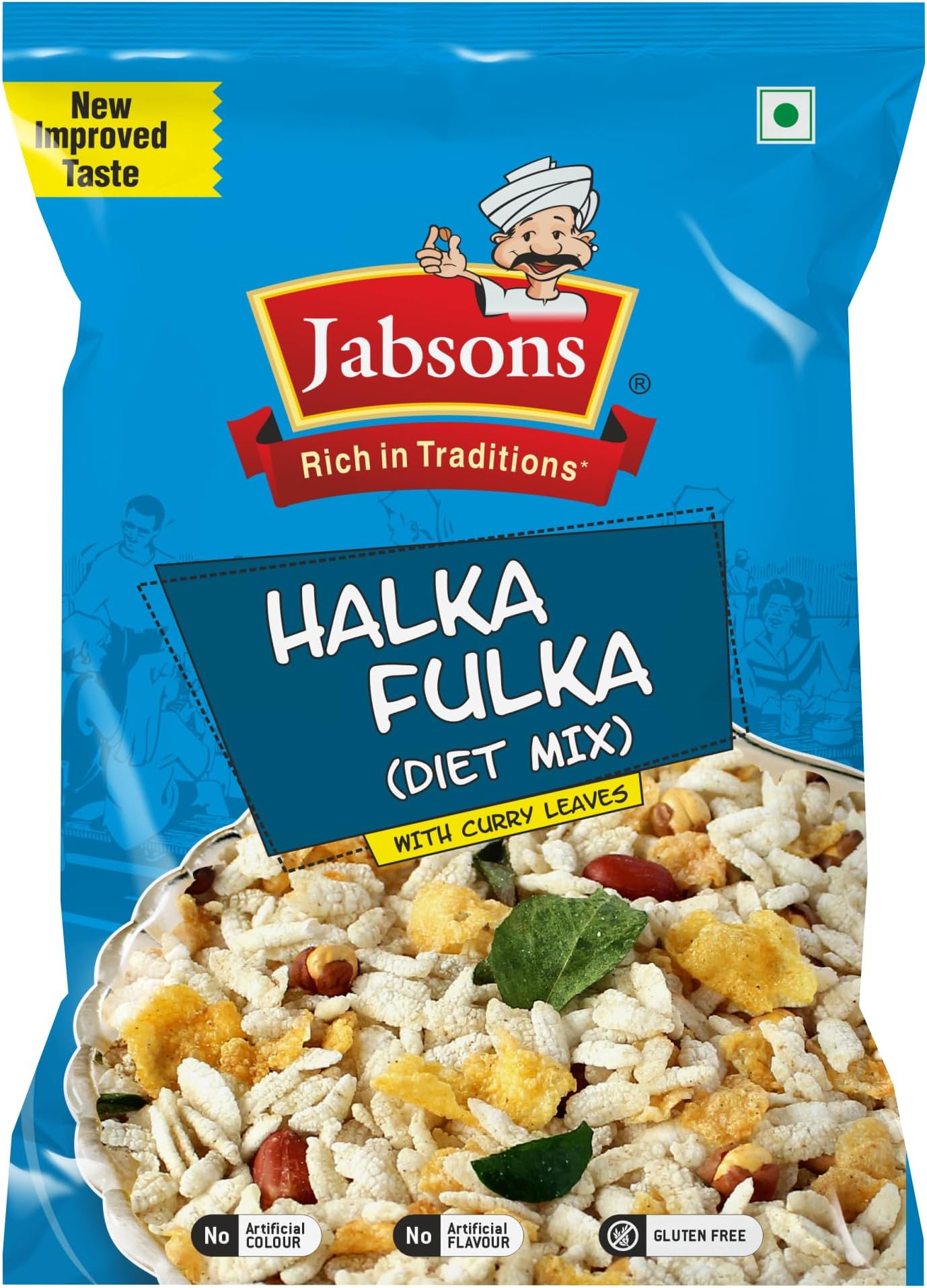 Jabsons Halka Fulka Light and Diet Mixture - 120g | Namkeen Snack | Healthy Chiwda, Diet Snack | Zero Trans Fat
