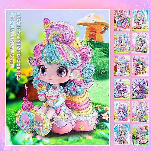 Miniatura 7 de CAYUDEN Kit de pintura de diamante misterioso con marco, pintura de puntos de diamante aleatorios con marco de 9 x 12 pulgadas, kit de cajas ciegas