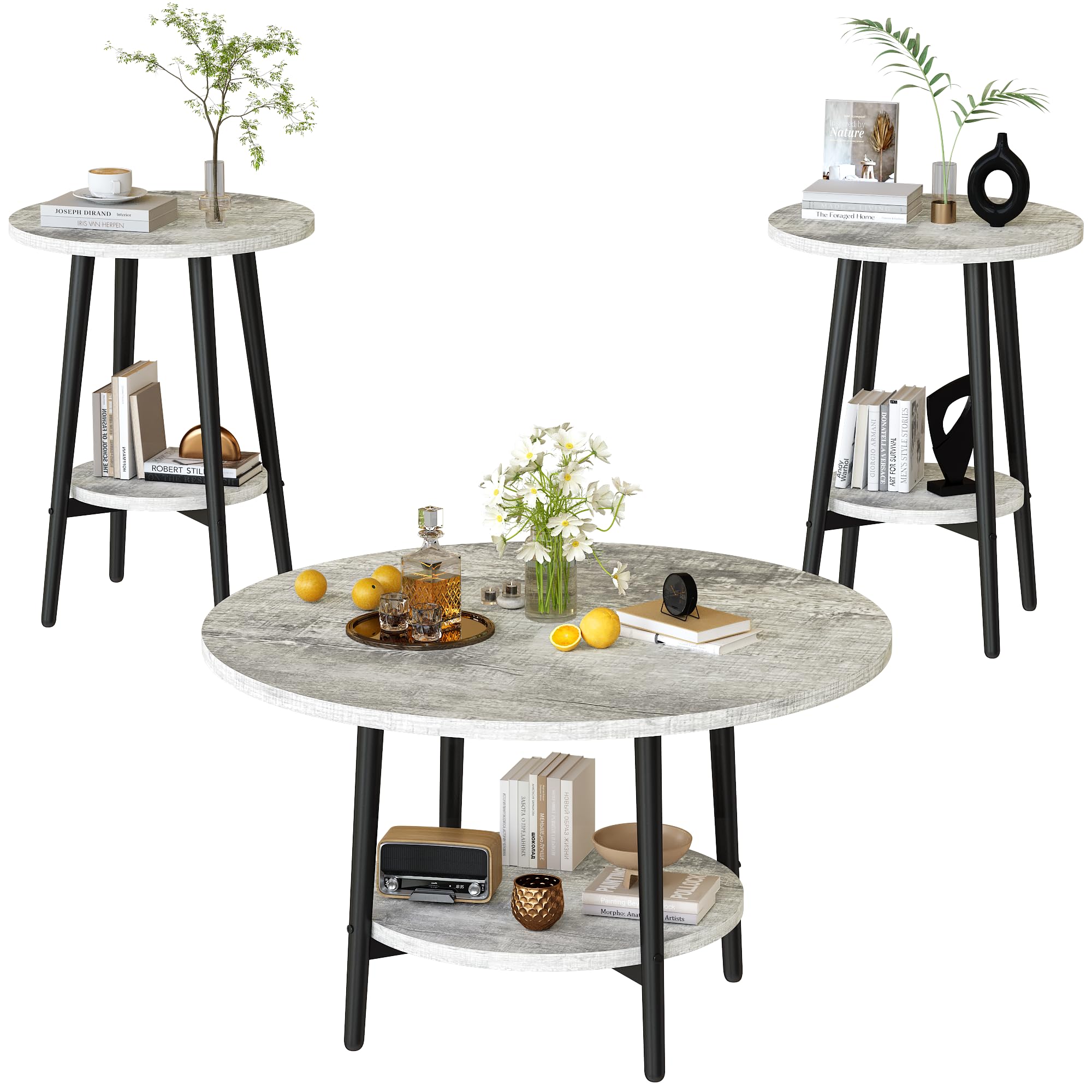 AWQM Coffee Table, Coffee Table Set of 3, Coffee Tables for Living Room