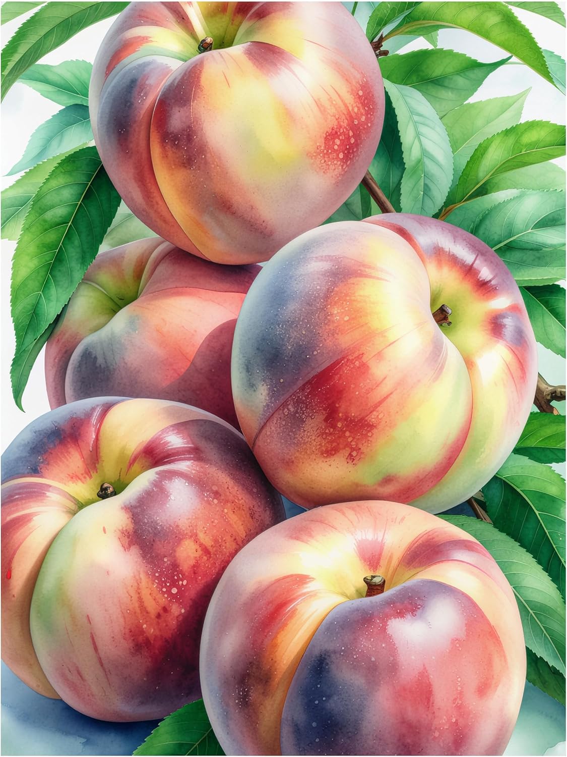 Tile Mural Peach Fruit Still Life Kitchen Shower Wall Backsplash Marble Ceramic - Picture 2 of 12