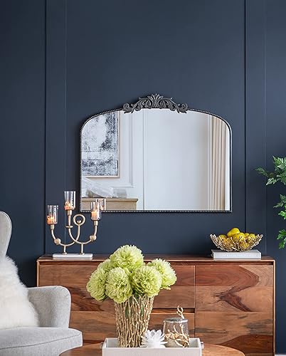 Miniatura 7 de A&B Home Espejo de arco negro - Espejo de pared con marco de metal, espejo arqueado grande de 40 x 31 pulgadas para baño, dormitorio, sala de estar