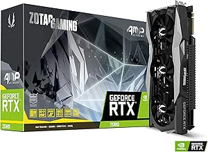 Zotac GeForce RTX 2080 AMP! Carte Graphique GDDR6 Extreme 8 Go avec traçage de Rayons, cœur 2944, GPU 1515 MHz, Boost 1905 MHz