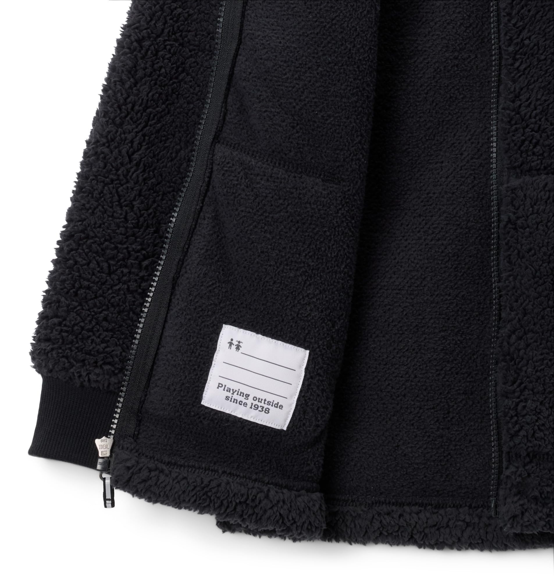 Columbia Youth Boys Rugged Ridge 2 Sherpa zamek błyskawiczny na całej długości, polar Sherpa, czarny, S