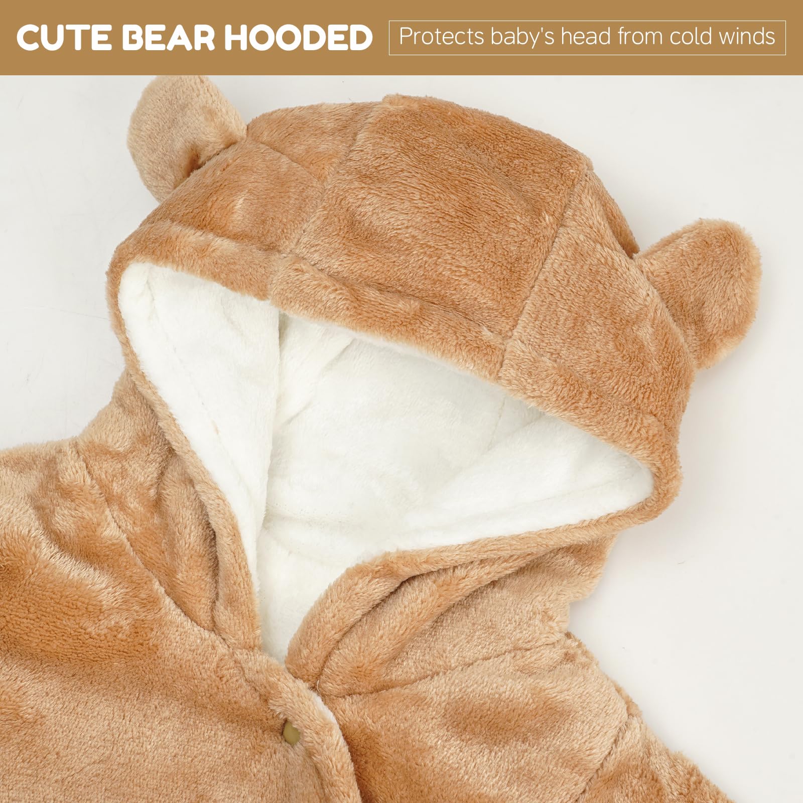 WYTbaby Tute da neve bambino Pile tuta neve Neonato Inverno con Cappuccio Calore Infantile pagliaccetto Tute Neve Outfit per Ragazze Ragazzi