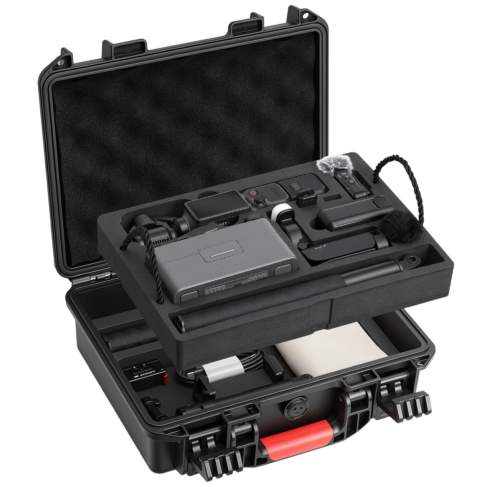 AMAZEAR Funda Impermeable para dji Osmo Pocket 4 Accesorios y cámara, Funda Protectora en diseño rígido, Especialmente diseñada para el Kit Osmo Pocket4, con Correa de Mano y mosquetón