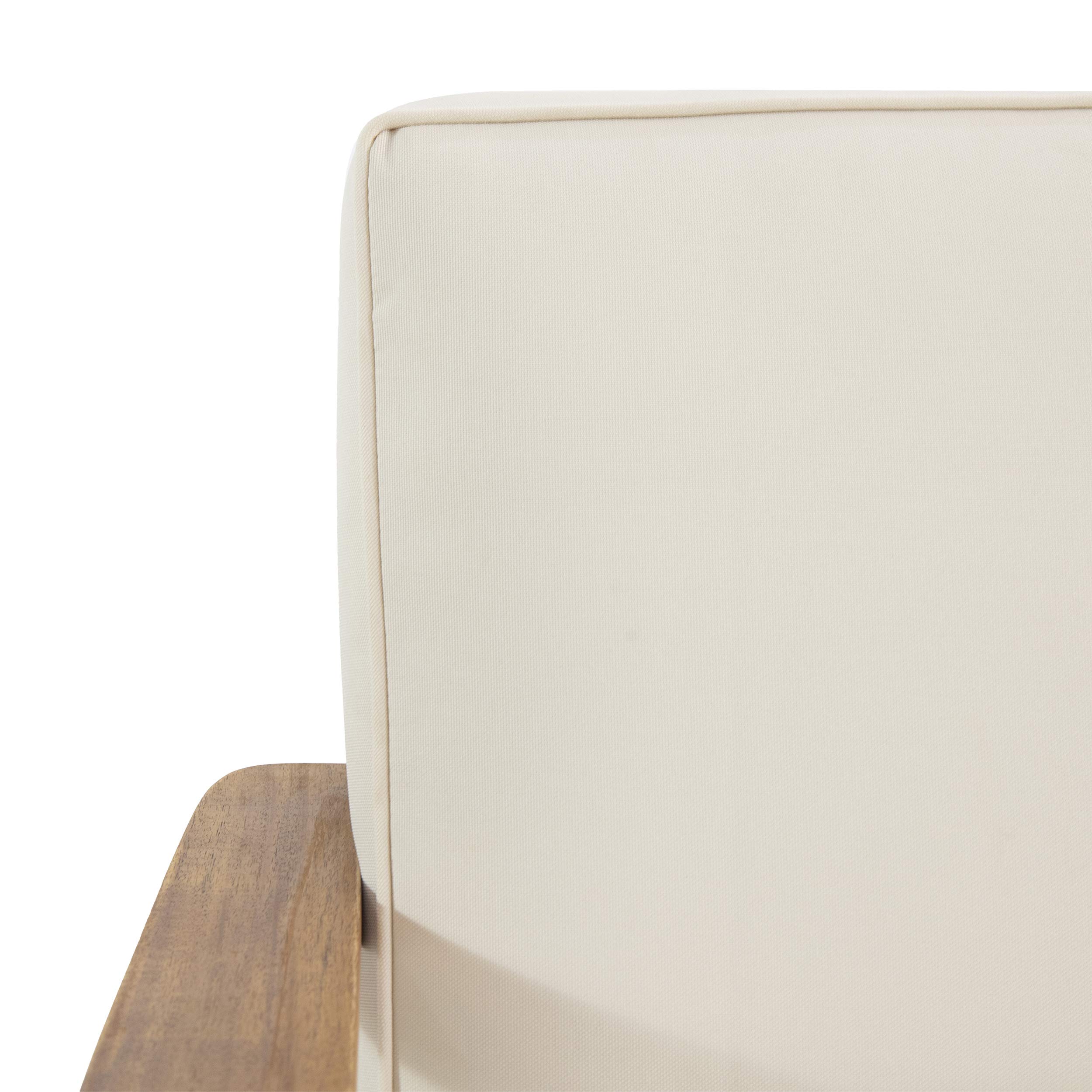 Felix - Silla de club de madera de acacia para exteriores (juego de 2), acabado de teca, beige 4