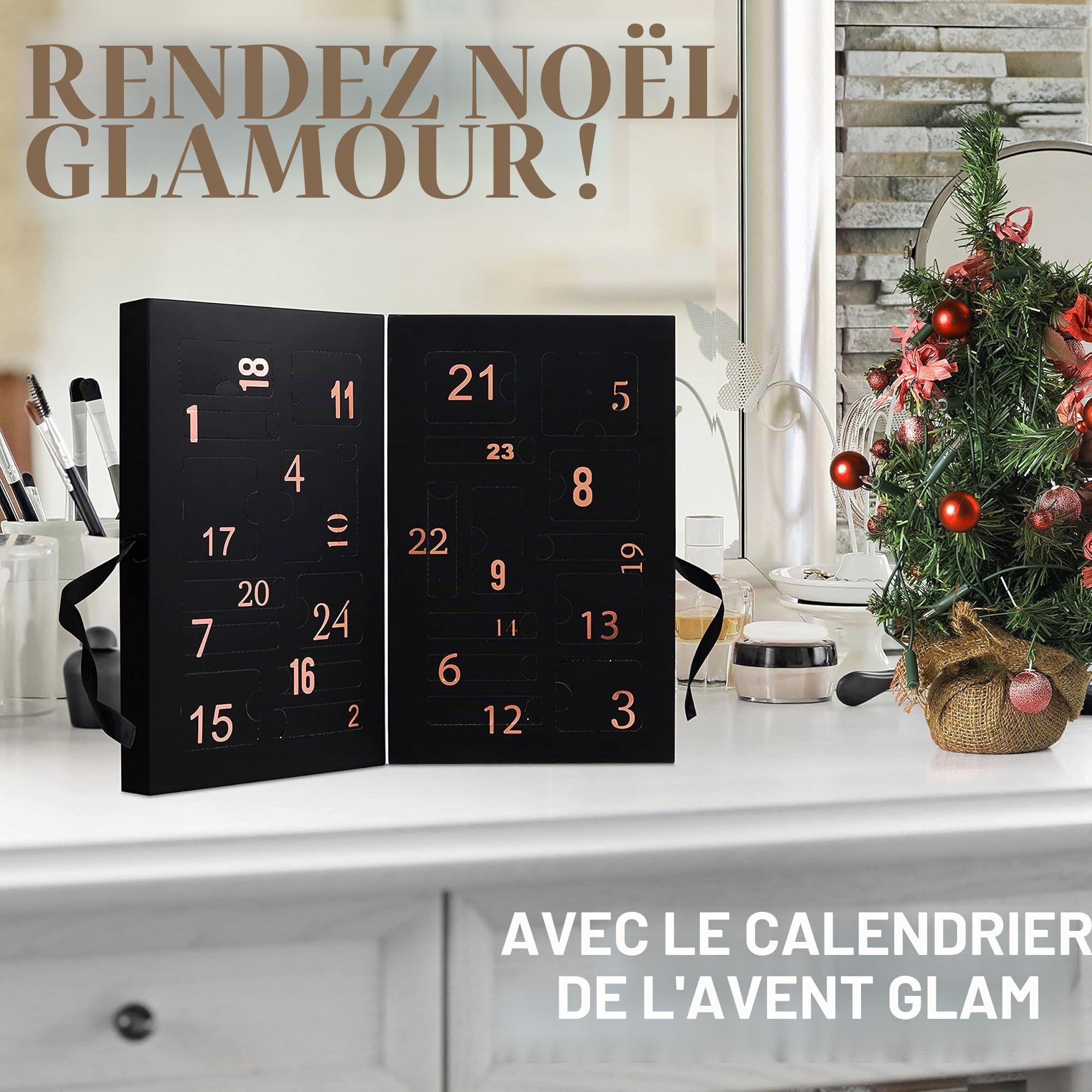 KreativeKraft Calendrier de l'Avent Beauté 2021 Coffret 24 Surprises Maquillage