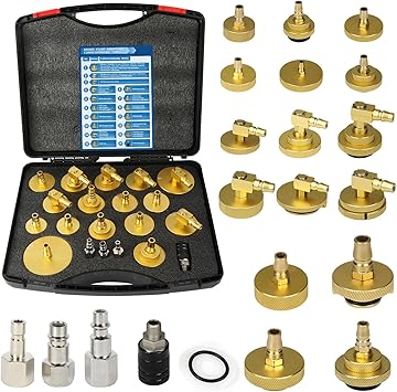 20PCS Brake Bleeder Adapter Kit Master Cylinder Bleeder Kit with Quick Connector, Durable & Well-sealed Brake Pressure Bleeder Kit Compatible with Honda Toyota VW Ford