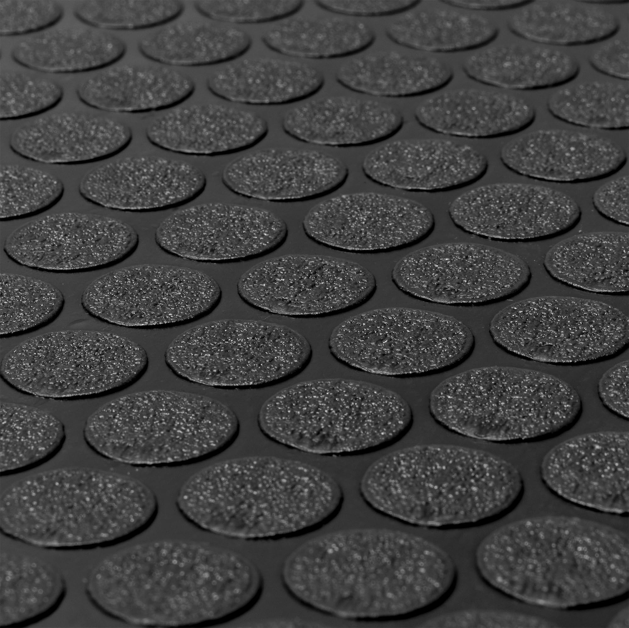 Trailer Coin Flooring | Black | 8' 6" Wide | Nickel Pattern RV Flooring | Gym Flooring | Garage Flooring (35ft)