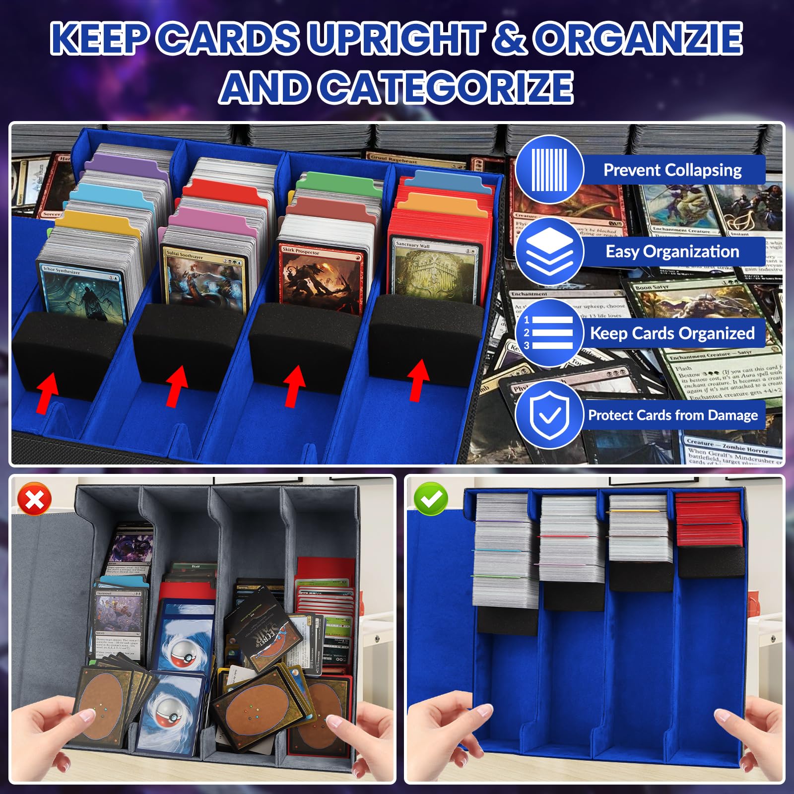 Magic Boîte Collection 3200 Unités | Cuir Synthétique Magnétique | 10 Séparateurs Inclus Rangement Cartes Magic Boîte Collection 3200 Unités | Cuir Synthétique Magnétique | 10 Séparateurs Inclus Rangement Cartes