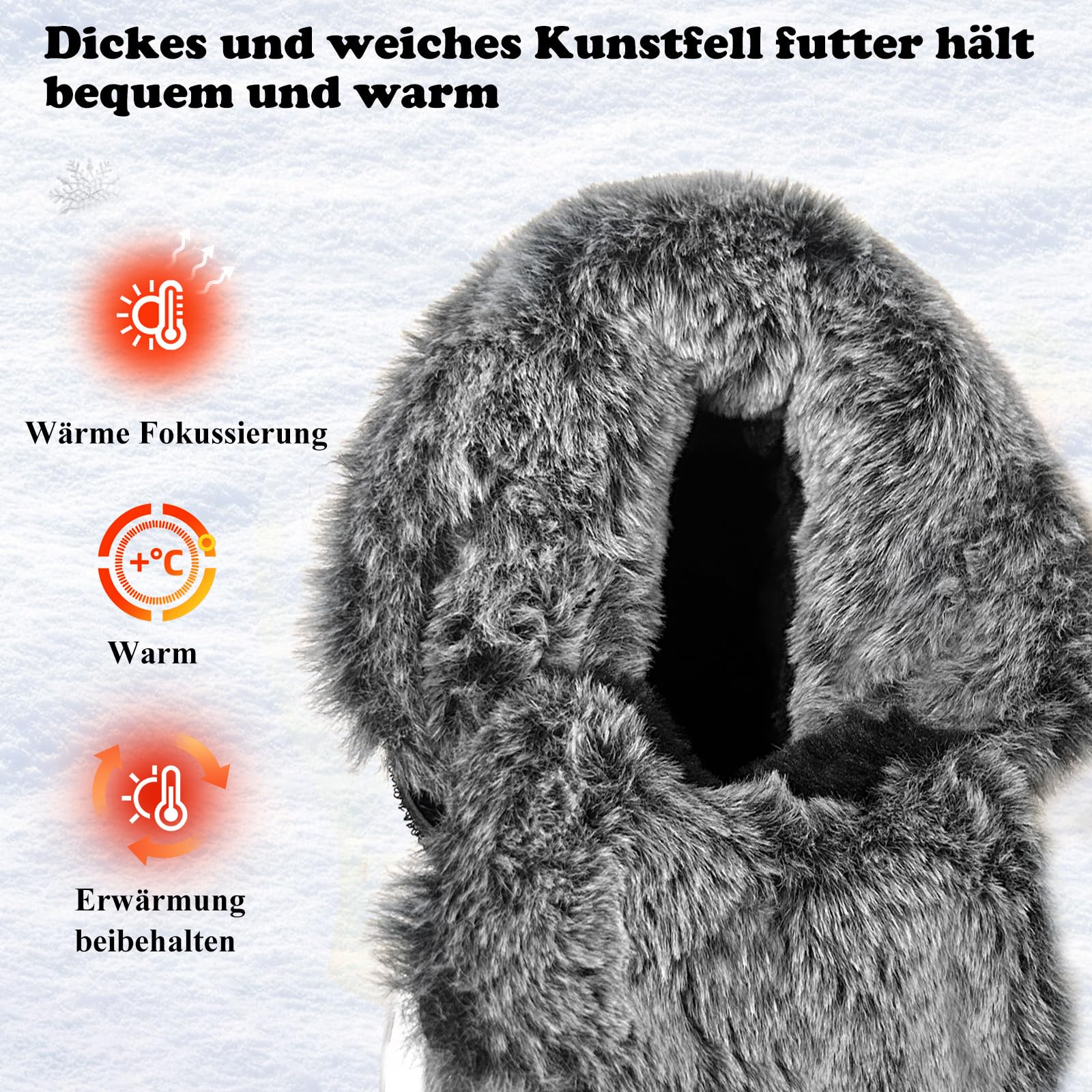 JMFCHI Winterschuhe Jungen Schneestiefel Mädchen Warm Gefüttert | Weiches Kunstpelzfutter, Rutschfeste Sohle, Guter Knöchelhalt, Einfaches Schnüren, Winterstiefel für Alltag, Outdoor, Wandern