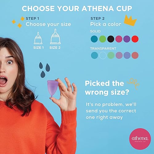 Miniatura 7 de Taza menstrual Athena  Un paquete  Flujo regular  Una taza menstruación más suave hecha para períodos más fáciles  Excelente alternativa al tampón y