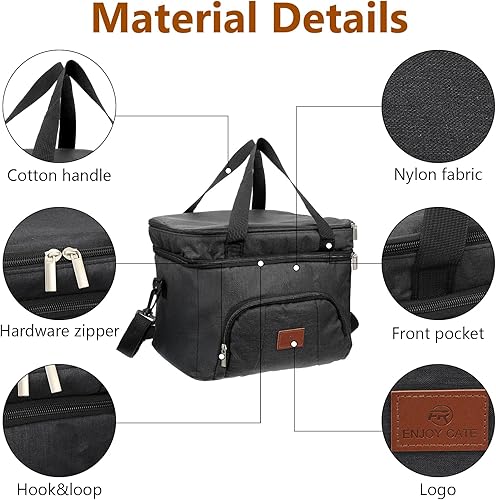 Miniatura 3 de Lonchera térmica para hombres y mujeres, bolsa de almuerzo a prueba de fugas, lonchera reutilizable con correa ajustable, organizador de bolsa de