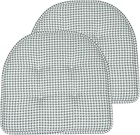 Vista 9 de Sweet Home Collection - Cojín de espuma viscoelástica para silla con capitoné, antideslizante, parte trasera de goma, en forma de U, 17 x 16 Gris