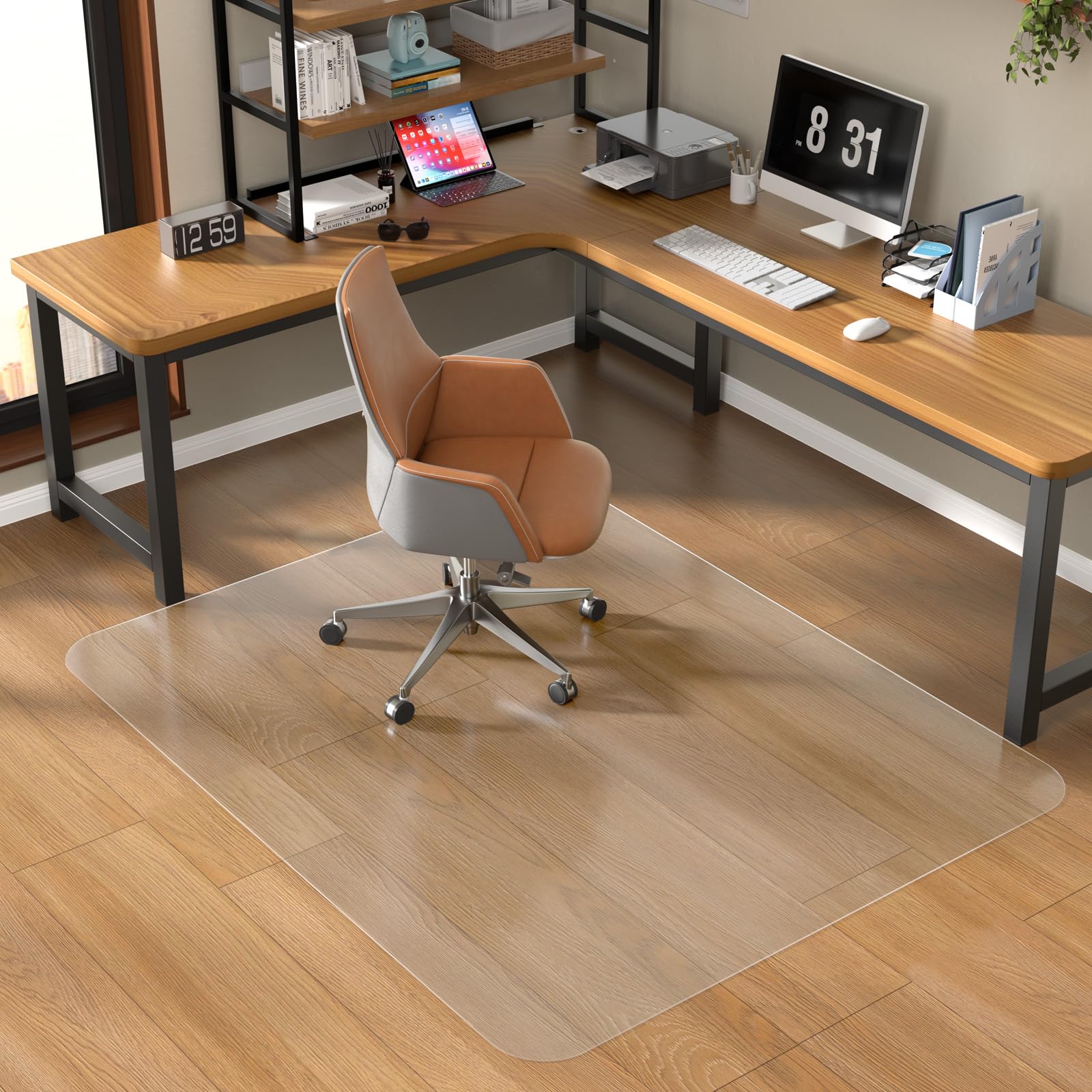 Office Chair Mat for Hardwood Floor 48 X 60 Desk Chair Mat for Hard Floors PVC Clear Floor