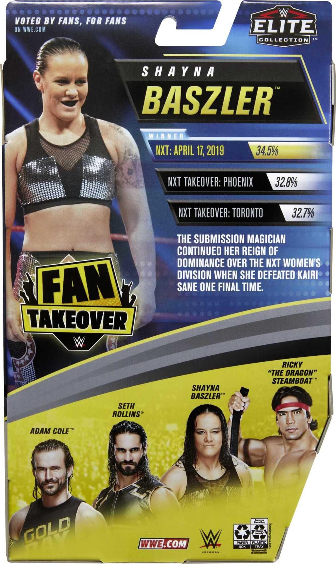 WWE Shayna Baszler Fan Takeover 15,2 cm Elite Action Figure con Equipaggiamento Fanvoted e Accessori 15,2 cm Posable Regalo Da Collezione Fan Età 8 Anni in su