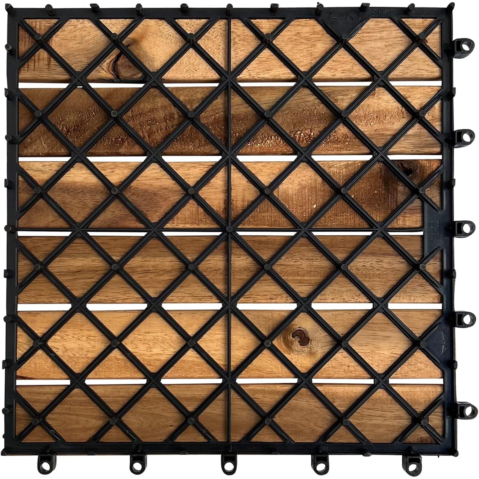 Holzfliesen 3m² Balkonfliesen 30x30cm Akazie Klicksystem