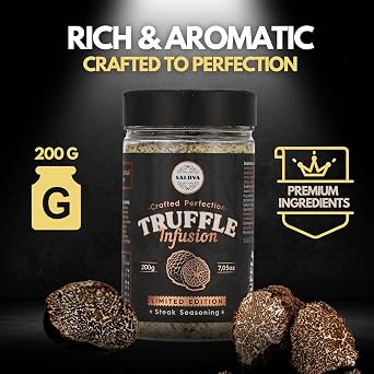 Premium Truffle Steak & BBQ Rub – Limited Edition Gourmet Seasoning – Infused with Truffles for Luxurious Flavour – Unique Blend of Spices - Large Jar (200g)