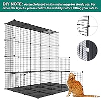 Vista 6 de YITAHOME Jaula para Gatos de Interior de 2 Niveles, Jaula para Gatitos, Corral Versátil DIY para Gatos, Animales Pequeños, para el Hogar, Viajes