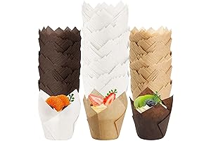 200PCS Tulip Cupcake Liners Baking Greaseproof Standard for Parties