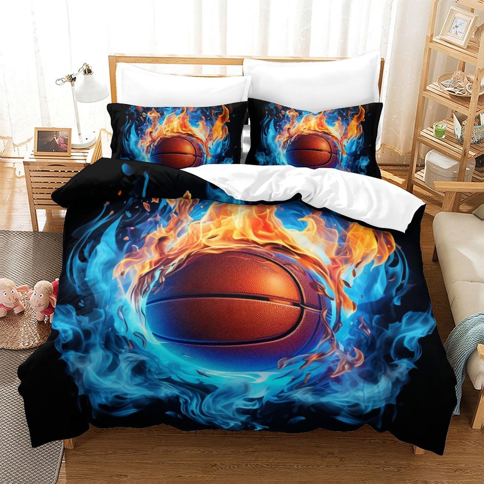 Housse de couette basket 3D 200x200 cm pour relooker la chambre ado avec un style streetwear