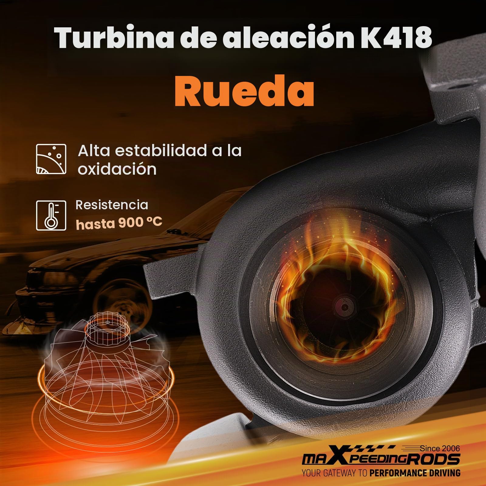 maXpeedingrods Turbocompresor GT1749V 724930- para 2.0TDI Motor BKD/AZV/BKP, Turbo 136/140CV para Seat Altea Leon Toledo para Audi A3 para VW para Skoda 03G253019A 03G253014H 03G253010J