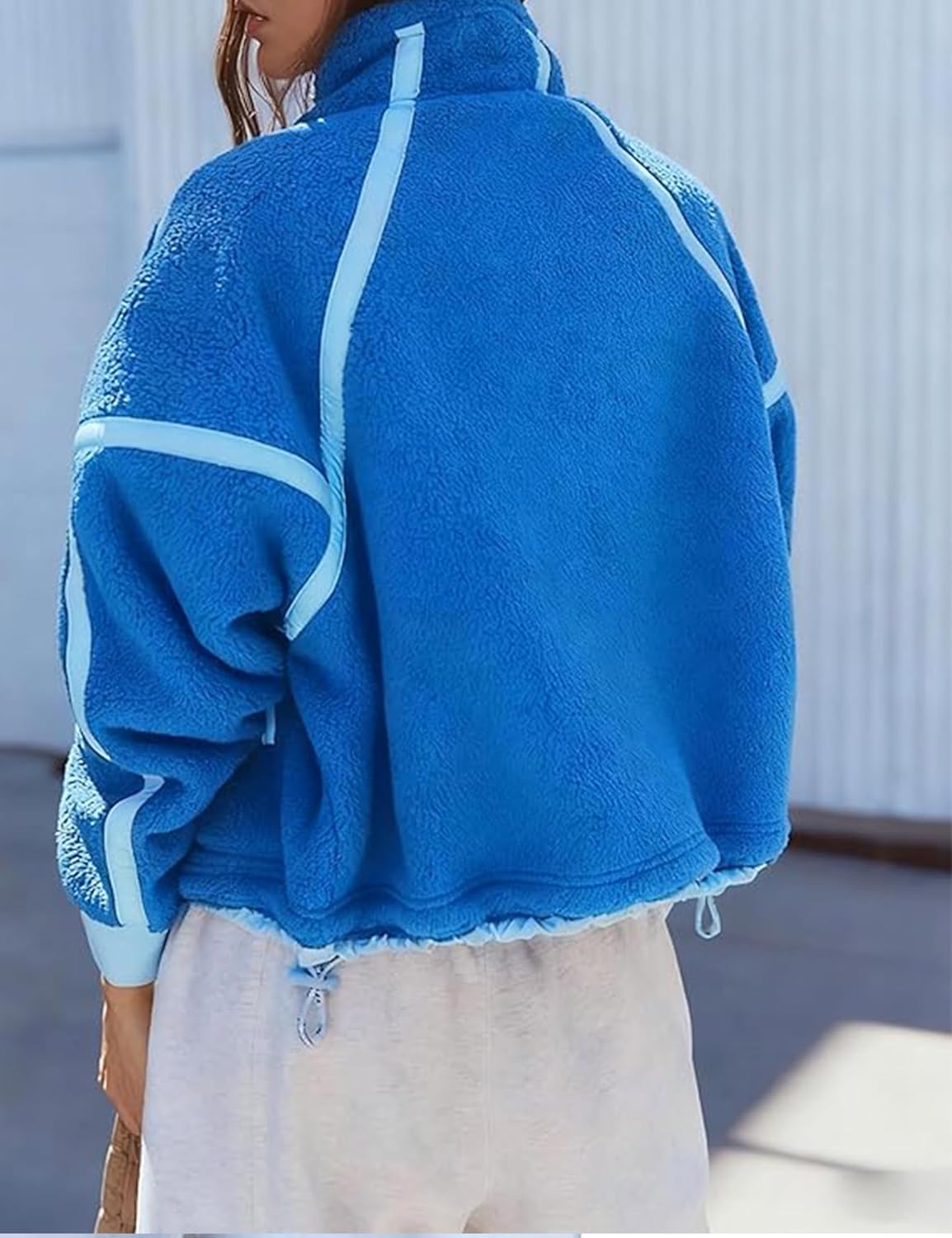 Women Fleece Jacket Zip Up Fuzzy Sherpa Jackets Long Sleeve Winter Outerwear Casual Daily Chilly Outings with Pockets - Image 3